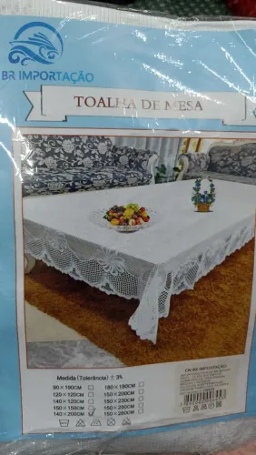 Toalha branca de mesa renda 