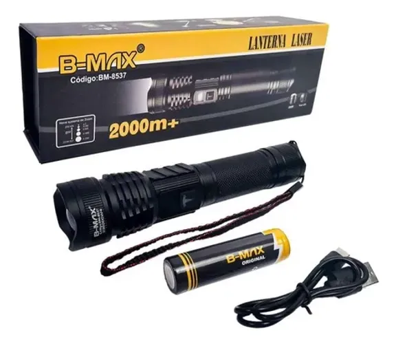 Lanterna 2000m+ Bmax com Mostrador Digital de Carga