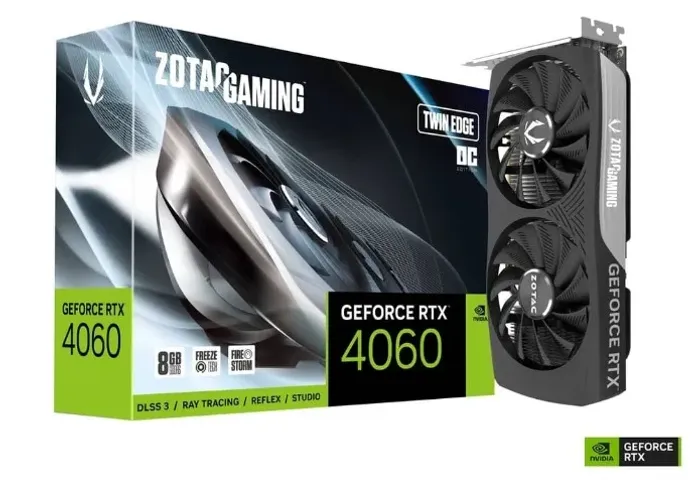 Placa de Vídeo Nvidia Geforce Zotac Gaming Twin Edge RTX 4060 8GB, GDRR6, 128 Bits 