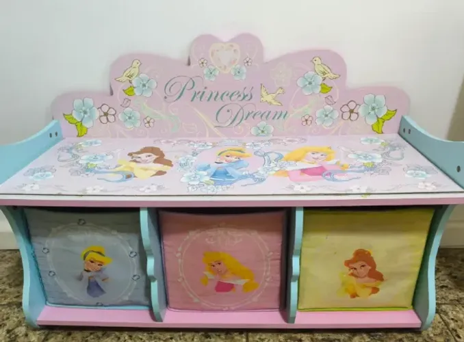 Banco das Princesas com 3 Caixas Organizadoras