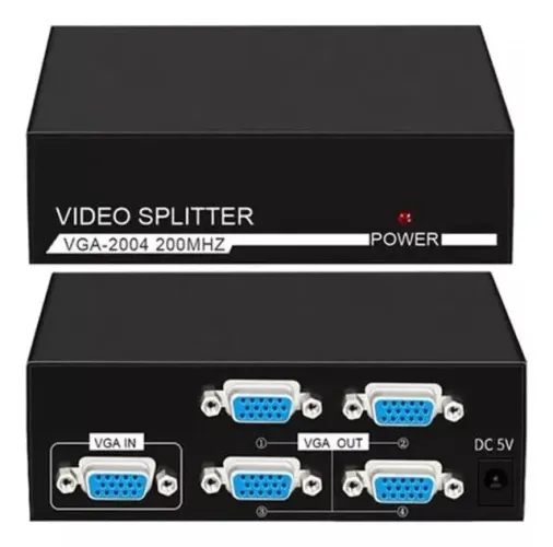 Splitter Divisor Amplificador Video Vga 4 Portas Monitor Hd Novo Loja Coimbra Computadores