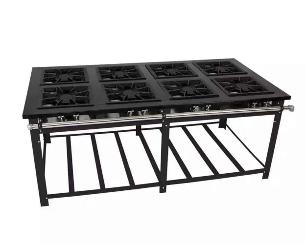 Fogão maxi aço de carbono 8 queimadores duplos - Marcos