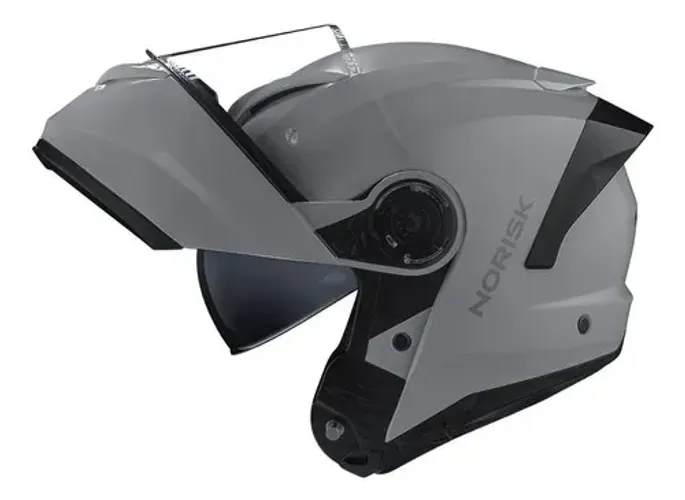 Capacete Norisk Force 2 Monocolor Escamoteavel Nardo Grey Cinza Brilhante