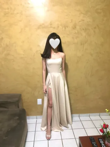 Vestido Longo Bege de Festa