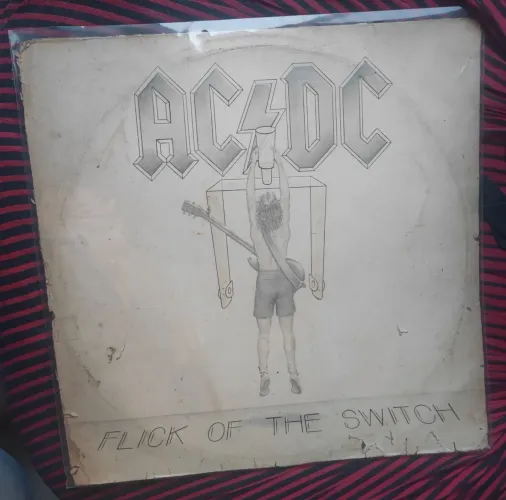 Vinil AC/DC - Flick of the Switch LP de 1983.