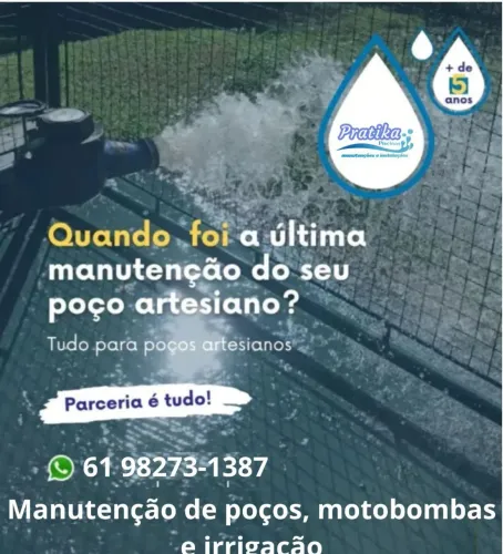 Manutenção em poços artesianos, bombas, casa de máquinas e sistemas de irrigação 