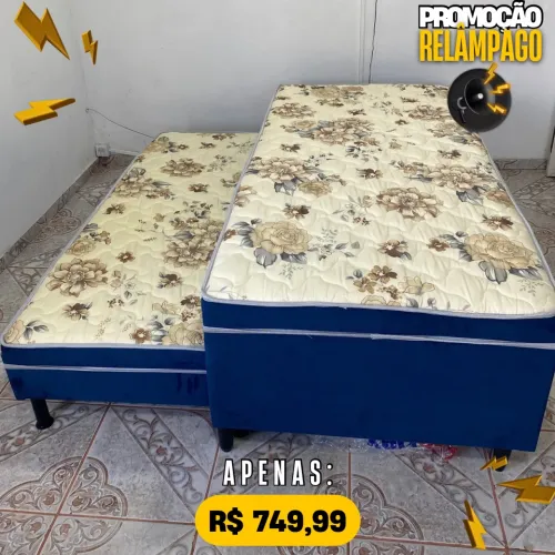 Bicama UniBox Solteiro com Colchão Floral - Promoção Relâmpago!