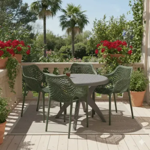 Conjunto Mesa Redonda 4 Poltronas Colméia + Deluxe- Casa Praia Sala ou Varanda Receba Hoje