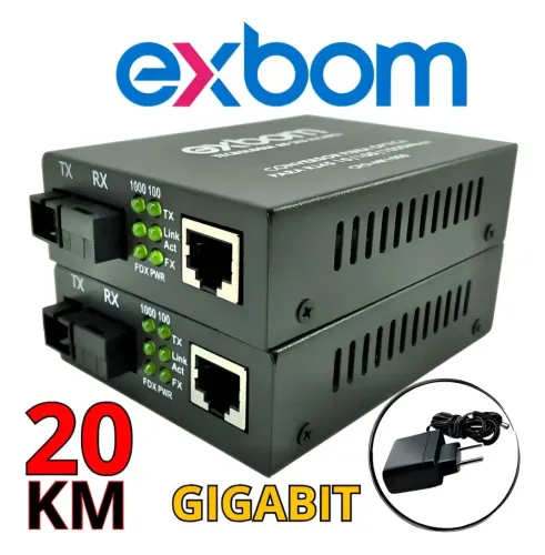 Converson de fibra óptica Gigabit par AB 1000mbps para rede internet rj45 até 20km