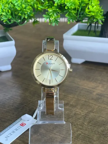 Relógio Curren Gold Feminino Original A Prova D?água