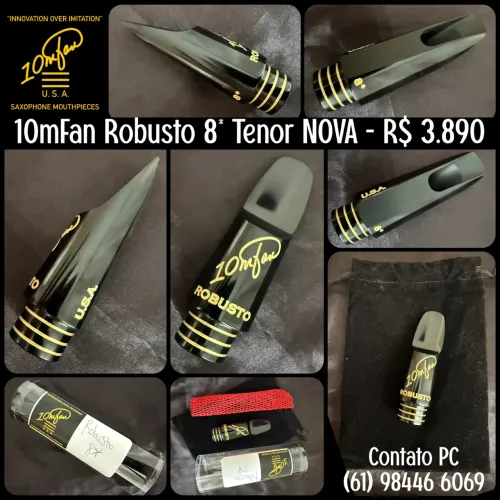 Boquilha Profissional para Sax Tenor - 10mFan Robusto 8* Nova/Na Caixa