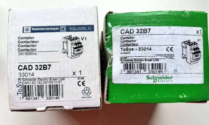 KIT 6 CONTATORES AUXILIARES SCHNEIDER/TELEMECANIQUE CAD32B7 3NA+2NF BOBINA 24VCA 50/60Hz