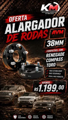 ALARGADOR DE RODAS 38mm RENEGADE / COMPASS / TORO
