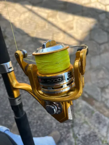 conjunto de pesca vara e molinete