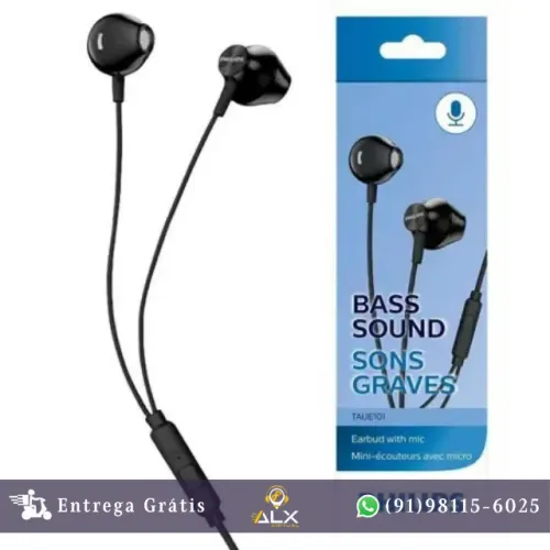 Fone de Ouvido Philips Original Taue101 Preto *ENTREGA GRÁTIS*