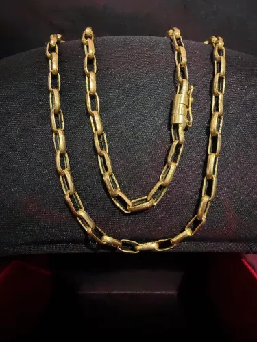 Cordão de Ouro 18K Masculino 70cm - 15,37g - Elo 3x1