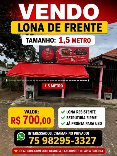 Vendo lona de frente pra proteger do sol com todos equipamentos jA