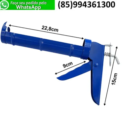Aplicador de Silicone Profissional 9" Azul Pistola para Silicone Selante Reforçada Manual