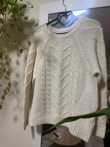 Bluca de tricô off-white