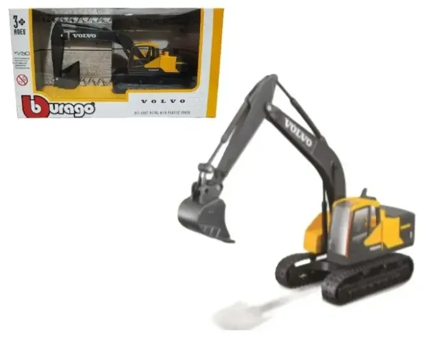 Miniatura Escavadeira Volvo EC220e - Escala 1:50 - Burago