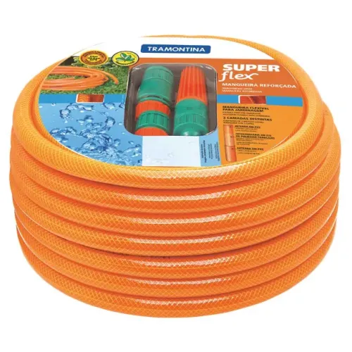 Mangueira para jardim, 1/2" x 30 m, com engates rápidos e esguicho, TRAMONTINA 