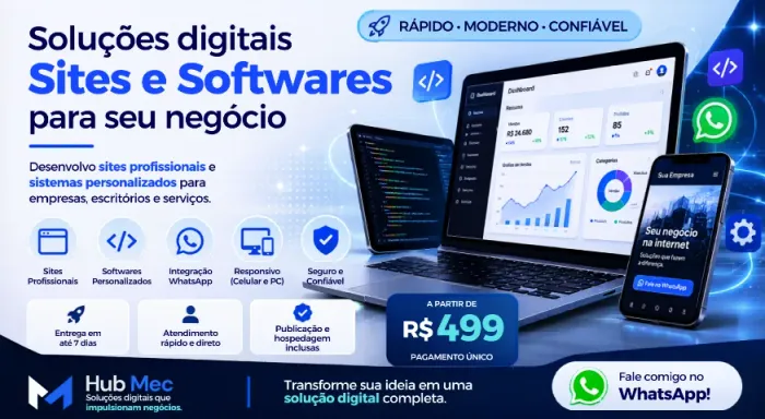 Desenvolvo site e sistema para sua empresa online