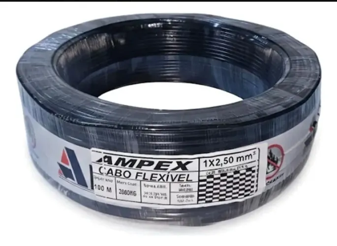 Fio Elétrico Cabo Flexível 2,5mm Rolo 100 Metros.