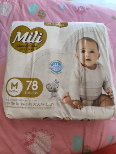 Fralda Mili love Care com 78 fraldas
