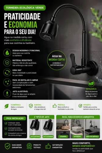 Torneira flexível de plástico ABS ultra resistente 