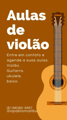aulas de baixo, violão,guitarra e ukulele