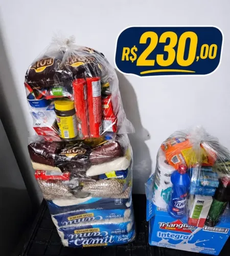 Cestas básicas na promissória com entrada mínima