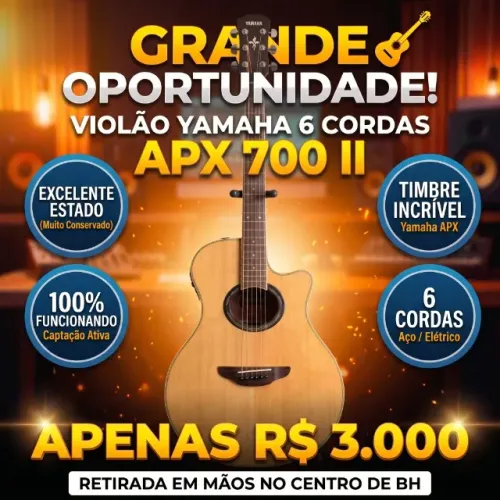 Violão Yamaha APX 700 II - Eletroacústico (Excelente Estado)