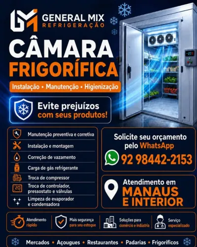 Manutenção e instalação de câmaras frigoríficas, ilhas, freezer expositores.