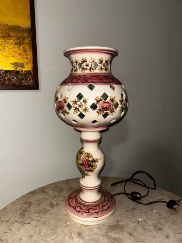 Luminária Antiga Vintage em Cerâmica - 1966