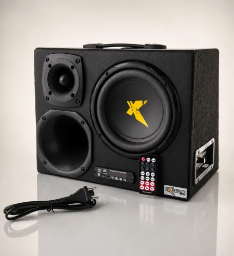 Caixa Amplificada Exclusive BT300 8 polegadas Bluetooth USB AUX Estado de Nova