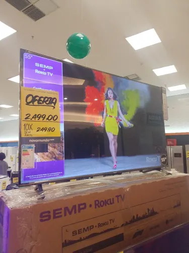 TV 55 polegadas semp sistema Roku