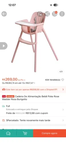 Cadeira alimentação infantil introdução alimentar burigotto