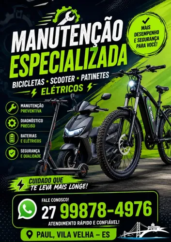 Manutenção de Bicicletas, Scooter e Patinetes elétricos 