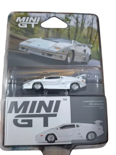 Mini Gt Lamborghini Countach 25th Anniversary White Blister Packaging