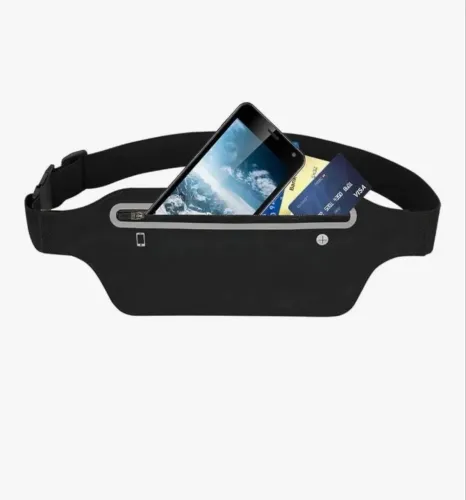 Pochete Esportiva de Corrida com porta Celular, Antifurto, Impermeável, Preta