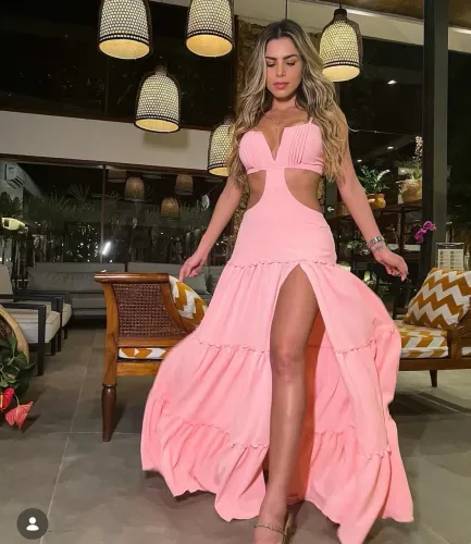 Vestido de sereia azul piscina
