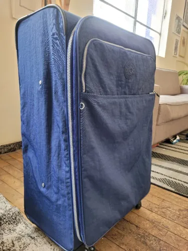 Mala Kipling Grande - modelo Spontaneous - 101L - 4 rodinhas - Azul Viagem