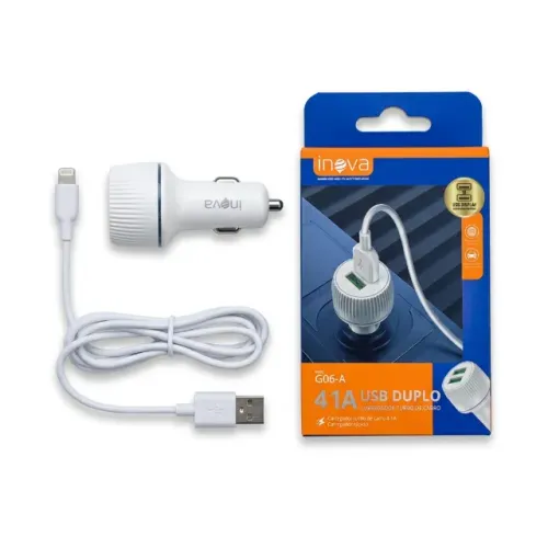 G06-A CARREGADOR VEICULAR 4.1A USB DUBLO INOVA