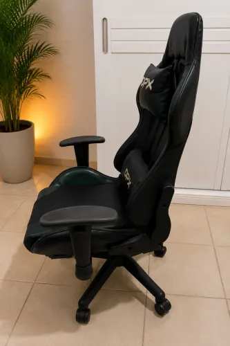 Cadeira gamer courino preto/verde