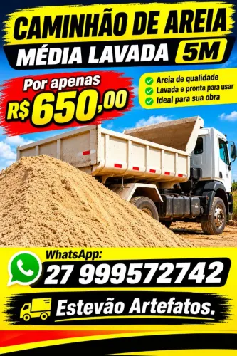 Areia media lavada
