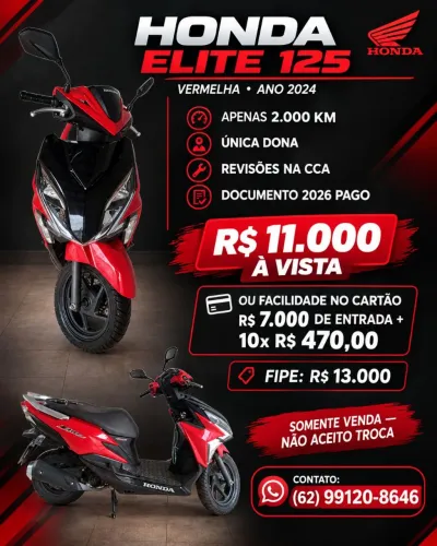 Honda Elite barata demais pra vender rápido