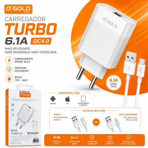 Kit Carregador Turbo | pronta entrega 