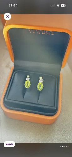Brinco Vivara Prata com Peridoto e topázio