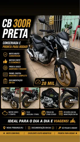 Honda CB 300R Preta 