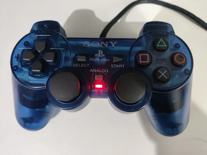 Joystick Dualshok 2 Controle PS2 Ocean BLUE série A